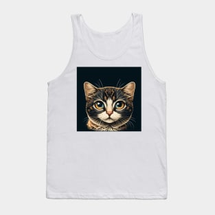 Happy Cat Kitten Lover, Cute Cat Face Tank Top